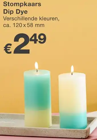 Kik Stompkaars Dip Dye aanbieding