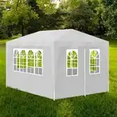 Praxis vidaXL Tuinpaviljoen Wit 4x3x2.55m - UV- en waterbestendig - Staal frame aanbieding