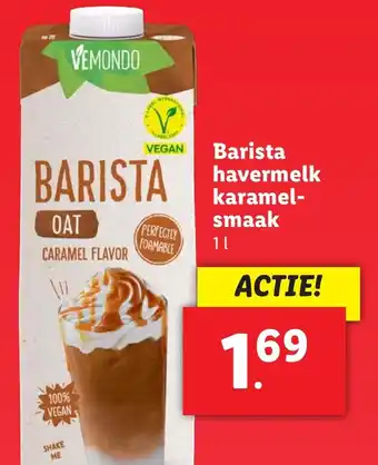 Lidl Barista havermelk karamel smaak aanbieding