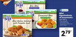 Lidl Mini kipschnitzels of kaassnacks aanbieding