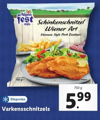 Lidl Varkensschnitzels aanbieding