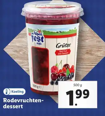 Lidl Rodevruchten dessert aanbieding