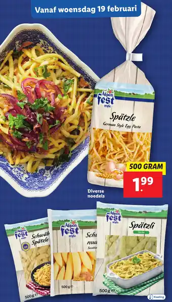 Lidl Diverse noedels aanbieding