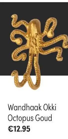 Baby & Tiener Wandhaak Okki Octopus Goud aanbieding