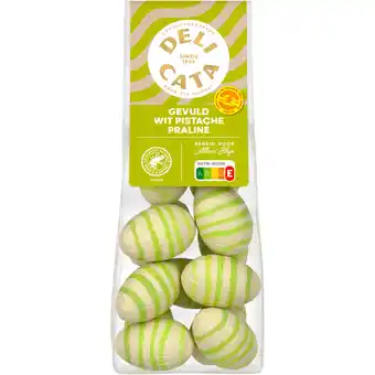 Albert Heijn Delicata Paaseitjes gevuld wit pistache praliné aanbieding