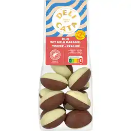 Albert Heijn Delicata Paaseitjes duo wit melk karamel toffee aanbieding