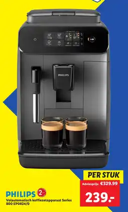 Lidl Philips Volautomatisch koffiezetapparaat Series 800 EP0824/0 aanbieding