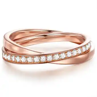 Douglas Glanzstücke München Zilveren ring Sterling zilver Zirkonia in Roségoud aanbieding