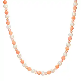 Douglas Valero Pearls Ketting Sterling zilver Koraal Gekweekte zoetwaterparels in Zilver aanbieding