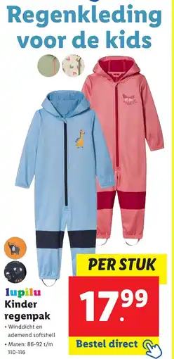 Lidl lupilu Kinder regenpak aanbieding