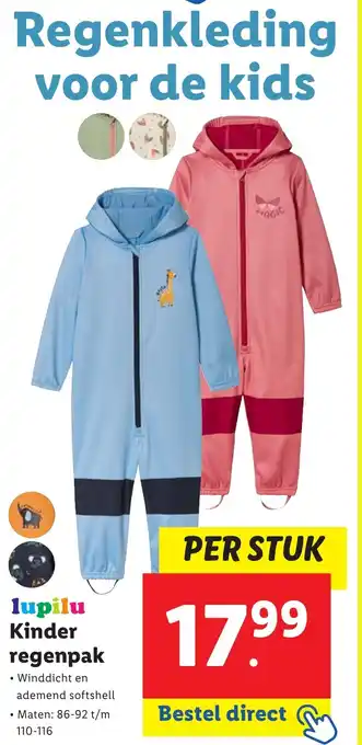 Lidl lupilu Kinder regenpak aanbieding