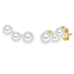 Douglas Valero Pearls Oorbellen Sterling zilver Gekweekte zoetwaterparels in Geelgoud aanbieding