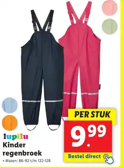 Lidl lupilu Kinder regenbroek aanbieding