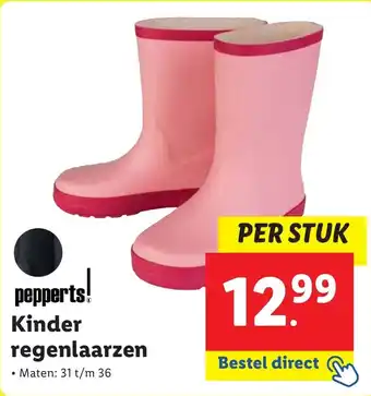 Lidl pepperts! Kinder regenlaarzen aanbieding