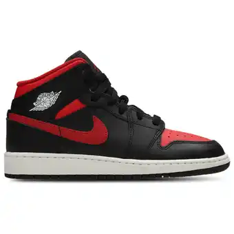 Foot Locker Jordan Aj1 Mid Unisex Schoenen - Zwart - Maat: 37.5 - Leer - Foot Locker aanbieding