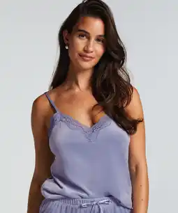 Hunkemoller Hunkemöller Cami top Velours Lace Paars aanbieding