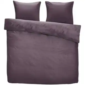 Leen Bakker Dekbedovertrek Amelie velvet - paars - 200x200/220 cm - Leen Bakker aanbieding