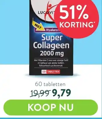 Holland & Barrett Lucovitaal Super Collagen 2000 mg 60 tabs aanbieding