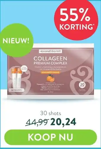 Holland & Barrett Holland & Barrett Collageen Premium Complex 30 shots aanbieding