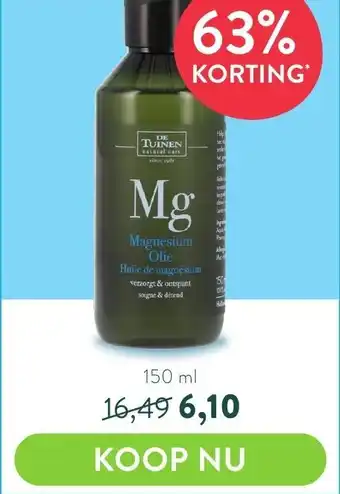 Holland & Barrett De Tuinen Magnesium Olie 150ml aanbieding