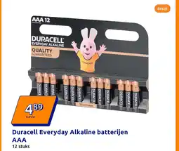 Action Duracell Everyday Alkaline batterijen AAA aanbieding