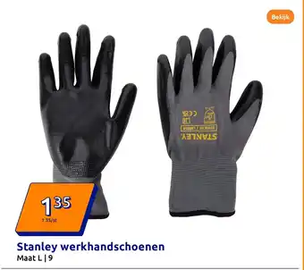 Action Stanley werkhandschoenen aanbieding