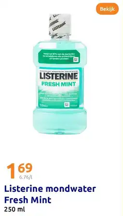 Action Listerine mondwater Fresh Mint aanbieding