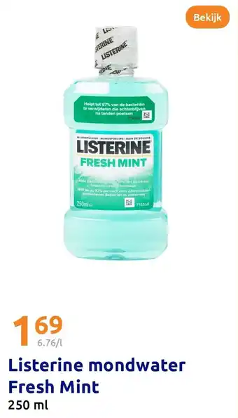 Action Listerine mondwater Fresh Mint aanbieding