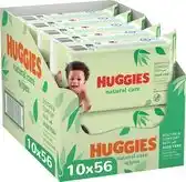 Bol.com Huggies billendoekjes - Natural Care - 10 x 56 stuks - 560 doekjes - billendoekjes met Aloe Vera en Vitamine E - Voordeelverp aanbieding