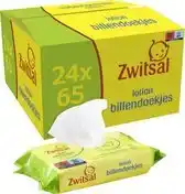 Bol.com Zwitsal Billendoekjes - Lotion - dermatologisch getest en alcoholvrij - 24 x 65 stuks aanbieding