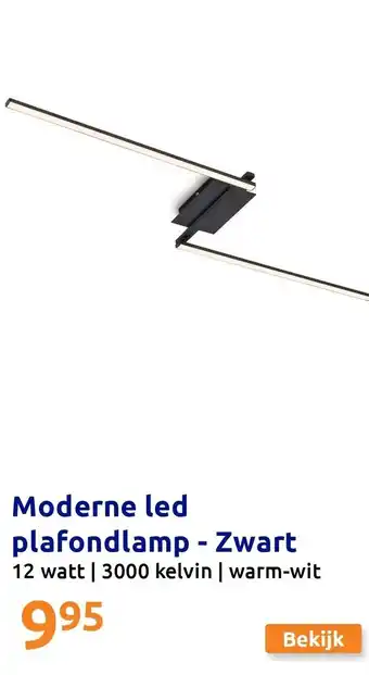 Action Moderne led plafondlamp  Zwart aanbieding