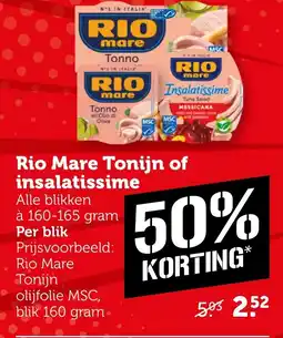 Coop Rio Mare Tonijn of insalatissime aanbieding