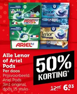 Coop Alle Lenor of Ariel Pods aanbieding