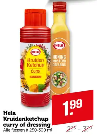 Coop Hela Kruidenketchup curry of dressing aanbieding