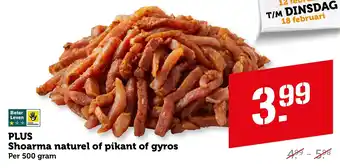 Coop PLUS Shoarma naturel of pikant of gyros aanbieding