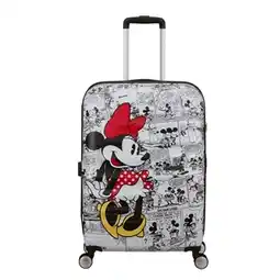 Travelbags American Tourister Wavebreaker Disney Spinner 67/24 TSA minnie comics white aanbieding