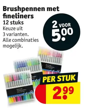 Kruidvat Brushpennen met fineliners aanbieding