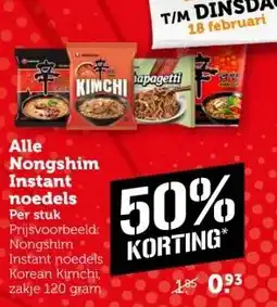 Coop Alle Nongshim Instant noedels aanbieding