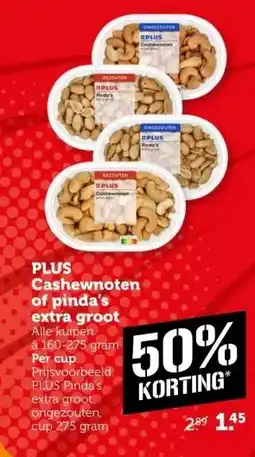 Coop PLUS Cashewnoten of pinda's extra groot aanbieding