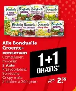 Coop Alle Bonduelle Groente- conserven aanbieding