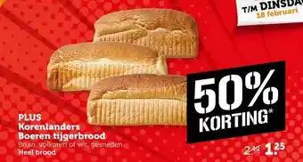 Coop PLUS Korenlanders Boeren tijgerbrood aanbieding