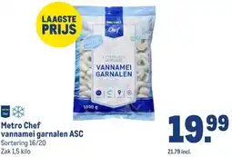 Makro Metro Chef vannamei garnalen ASC aanbieding