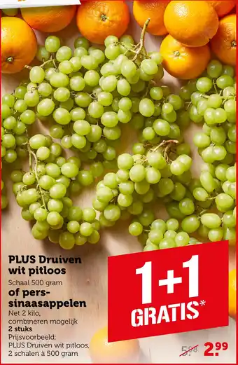 Coop PLUS Druiven wit pitloos aanbieding