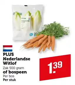 Coop PLUS Nederlandse Witlof of bospeen aanbieding