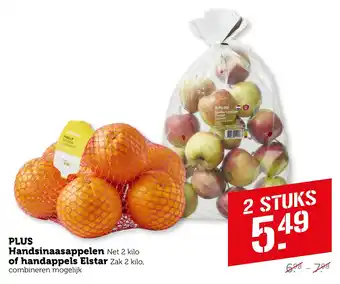 Coop PLUS Handsinaasappelen of handappels Elstar aanbieding