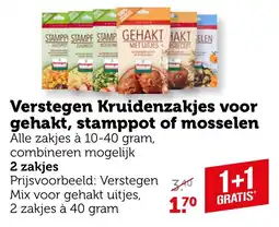 Coop Verstegen Kruidenzakjes voor gehakt, stamppot of mosselen aanbieding