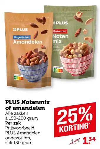 Coop PLUS Notenmix of amandelen aanbieding