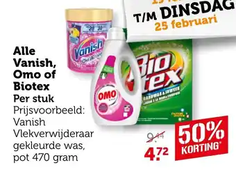 Coop Alle Vanish, Omo of Biotex aanbieding