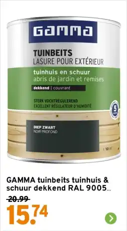 GAMMA GAMMA tuinbeits tuinhuis & schuur dekkend RAL 9005 aanbieding