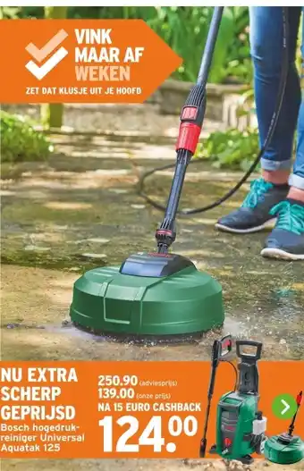 GAMMA Bosch hogedrukreiniger Universal Aquatak 125 aanbieding